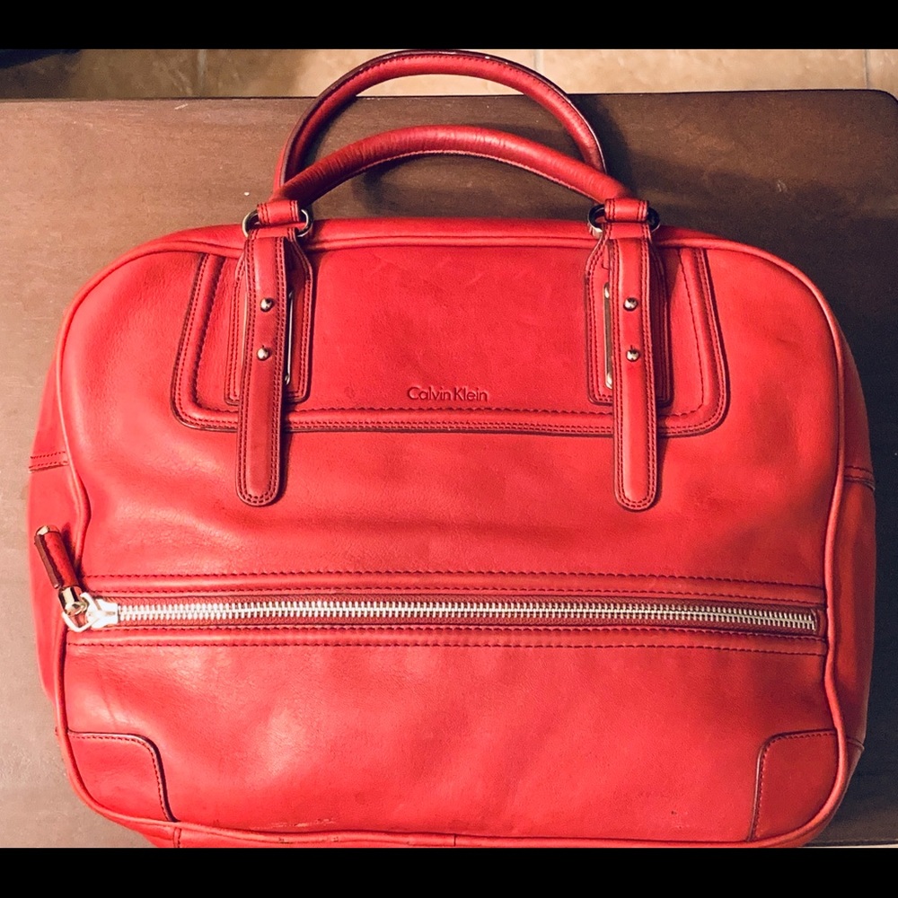Genuine Leather Calvin Klein Medium Satchel